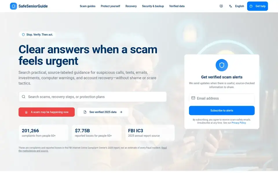 Safe Senior Guide website